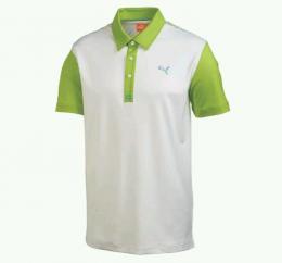 PUMA GOLF POLO DRY CELL CB TECH MENS WHITE/LIME GREEN, Velikost XS 