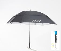 JuCad Windproof Telescopic Umbrella BLACK/SILVER