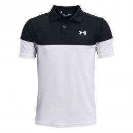 Under Armour Performance Blocked Polo dtsk triko s lmekem BLACK/WHITE, velikost L