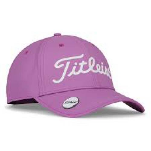 TITLEIST CAP WOMENS PLAYERS PERFORMANCE BALL MARKER ORCHID/WHITE