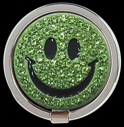 DIVA Crystal Stand Up Ball Marker with Hat Clip GREEN SMILEY
