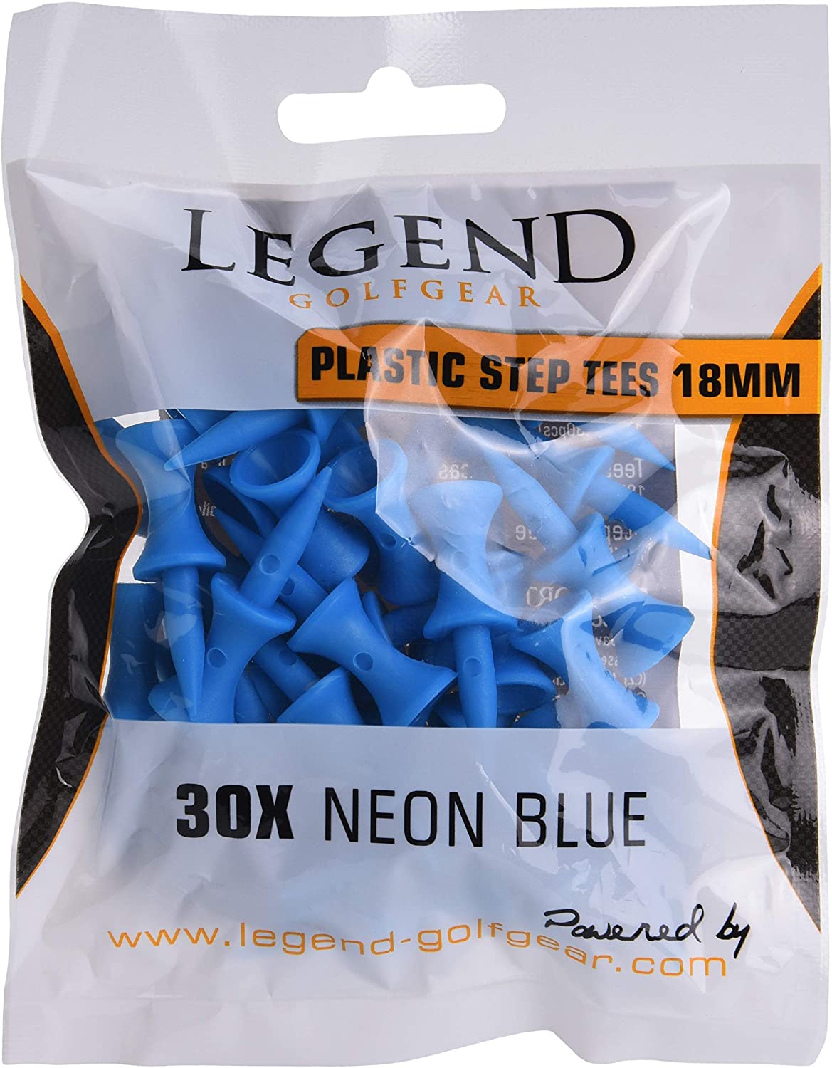 LEGEND Plastic Golf Step Tees  18mm NEON BLUE (30 KS) - zvìtšit obrázek