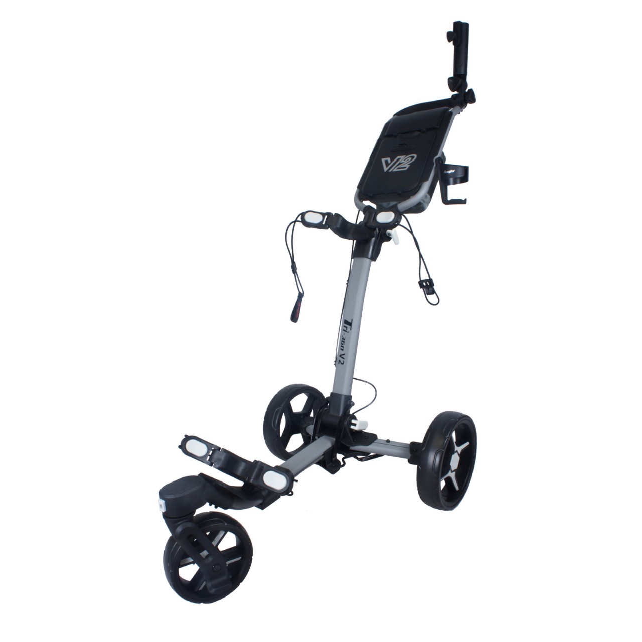 AXGLO Tri-360 V2 ruèní tøíkolový golfový vozík GREY/GREY + ZDARMA obal na kola - zvìtšit obrázek
