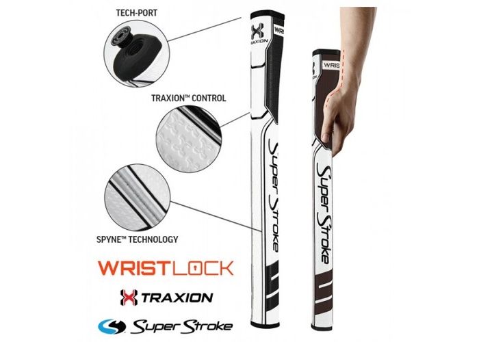 SuperStroke Traxion Wrist Lock putter grip BLACK/WHITE - zvìtšit obrázek