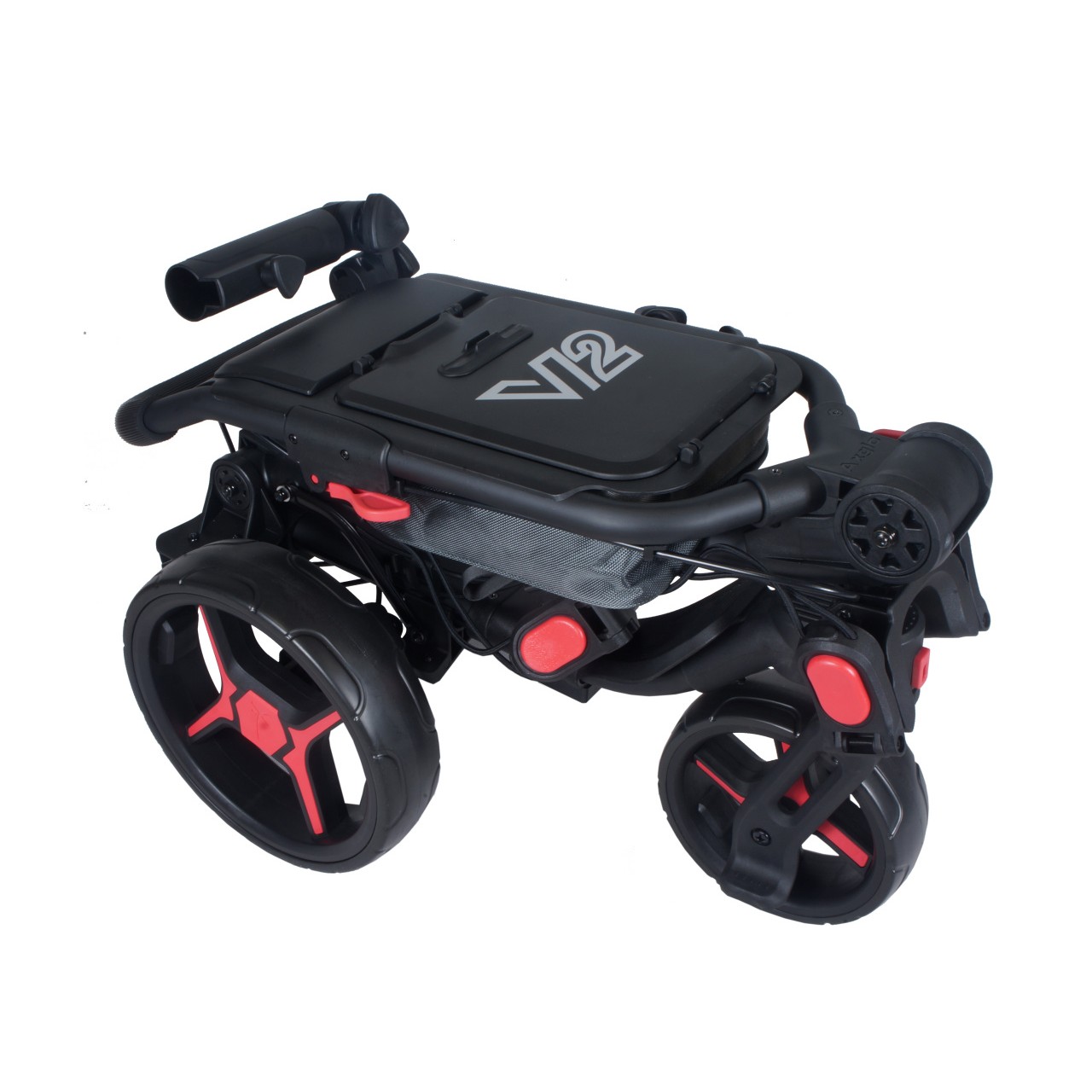 AXGLO Tri-360 V2 ruèní tøíkolový golfový vozík BLACK/RED + ZDARMA obal na kola - zvìtšit obrázek