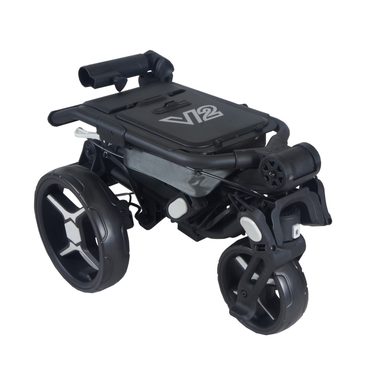 AXGLO Tri-360 V2 ruèní tøíkolový golfový vozík BLACK/GREY + ZDARMA obal na kola - zvìtšit obrázek